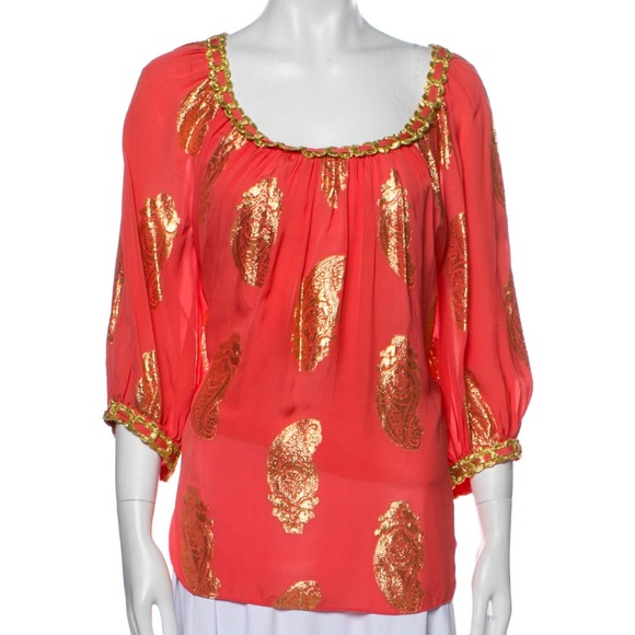 Milly silk printed blouse - Picture 4 of 5